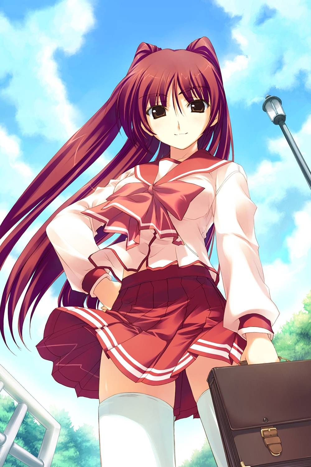 Amaduyu Tatsuki To Heart Series To Heart 2 Kousaka Tamaki Seifuku Skirt Lift Thighhighs 6855